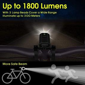 img 2 attached to 🚲 CHYBFU USB Rechargeable Bike Light Set - 1800 Lumens Super Bright Headlight and Tail Light with 5 Light Modes - IPX6 Waterproof LED Bicycle Light for Road and Mountain Bikes