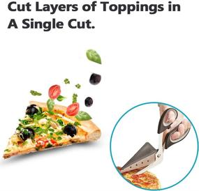 img 2 attached to 🍕 One-Handed Operation Stainless Steel Pizza Scissors Cutter - Easy-to-Use Pizza Spatula Slicer