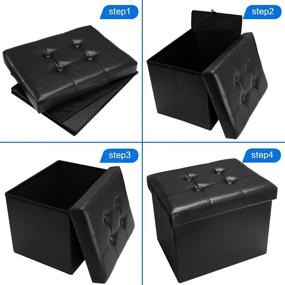 img 2 attached to Storage Ottoman EYLAEM Foldable 17X13X13In