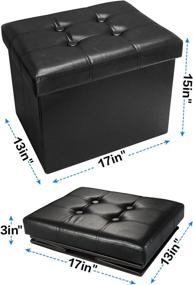 img 3 attached to Storage Ottoman EYLAEM Foldable 17X13X13In