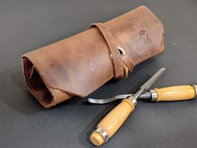 img 2 attached to 🛠️ Rustic Town Leather Tool Roll Up Pouch - Versatile Wrench, Chisel, and Tool Bag
