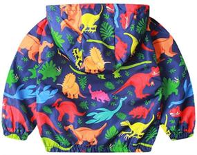 img 3 attached to 🦖 Adorable Little Cartoon Dinosaur Windproof Outerwear for Boys: Jackets & Coats Done Right!