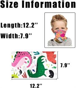 img 1 attached to 🦁 2 PCS Kids Neck Gaiter - Colorful Animal Mask with Full Coverage, Cool Ice Silk Fabric for Outdoor Summer Sports