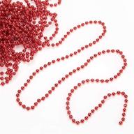 🎄 sanno 33ft christmas tree beads: artificial pearls garland roll with plastic beads for xmas tree diy supplies and holiday decorations - red логотип