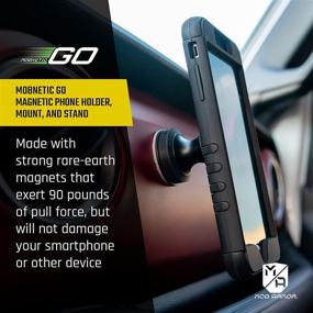 img 3 attached to 📱 Magnetized Car Phone Holder by Mob Armor - Dashboard Mount for Cell Phones in Vehicles - Strong Magnetic Phone Mount for Car - Compatible with iPhone and Android