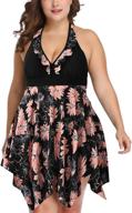 👙 feoya women's plus size halter swimdress tankini set - two piece swimsuit logo