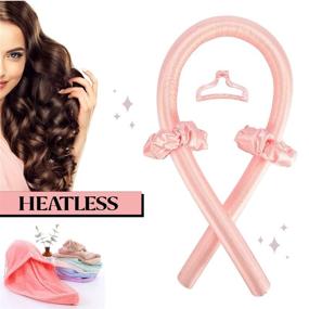 img 3 attached to Effortless Heatless Hair Curlers: Лента для завивки волос без нагрева для женщин - Заколка для завивки волн - Средства для укладки волос средней и длинной длины - Лента для завивки без тепла с заколками для волос и резинкой - Добейтесь потрясающих завивок без тепла с помощью Заколка для волос