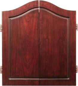 img 2 attached to 🎯 Solid Poplar Dartboard Cabinet with Dark Cherry Finish - Centerpoint Solid Wood