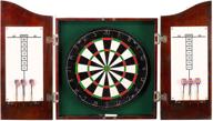 🎯 solid poplar dartboard cabinet with dark cherry finish - centerpoint solid wood logo