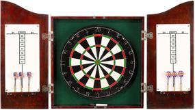 img 4 attached to 🎯 Solid Poplar Dartboard Cabinet with Dark Cherry Finish - Centerpoint Solid Wood