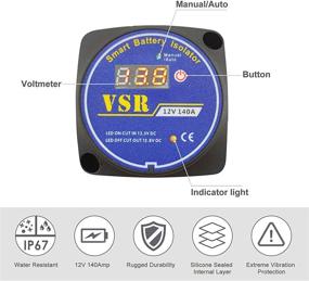 img 3 attached to 🔋 High-Quality Dual Battery Isolator 12V 140Amp-VSR Compatible for RV Marine Car Truck Camper Off-road Yacht ATV UTV Boats- Manual & Auto Modes- Not Suitable for Lithium Batteries