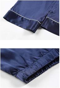 img 1 attached to Wowcarbazole Pajamas Button Down Sleepwear Black L Men's Clothing for Sleep & Lounge