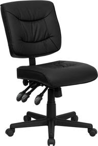img 3 attached to 🪑 Optimized Search: Flash Furniture Mid-Back Black LeatherSoft Multi-Functional Swivel Ergonomic Task Office Chair