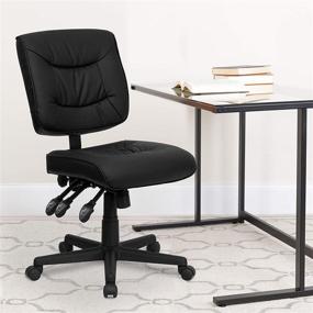 img 4 attached to 🪑 Optimized Search: Flash Furniture Mid-Back Black LeatherSoft Multi-Functional Swivel Ergonomic Task Office Chair