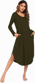 img 1 attached to Ekouaer Nightshirts Sleepwear Nightgown XX Large Women's Clothing
