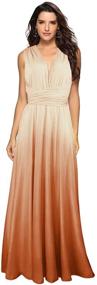 img 2 attached to Maxi Gradient Ombre Dress for Women's Evening Convertible Transformer Wedding Party Cocktail Homecoming Gown