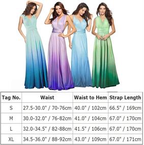 img 1 attached to Maxi Gradient Ombre Dress for Women's Evening Convertible Transformer Wedding Party Cocktail Homecoming Gown
