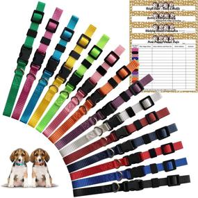 img 4 attached to 🐶 Puppy ID Collars: Soft Nylon Adjustable Breakaway Safety Whelping Litter Collars for Newborn Pets (M) with Record Keeping Charts