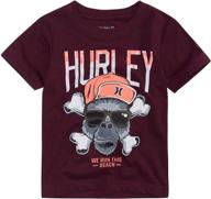 🙈 рубашка hurley boys' с графическим рисунком персонажа, яркий манго обезьяна, 4t - последняя коллекция! логотип