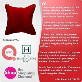 img 3 attached to 🪑 QiPillow - Pain Relieving Lumbar Support Throw Pillows for Couch, Car & Recliner: Inflatable Back Support Square Pillow – 18x18 Decorative Pillows for Living Room (Burgundy)