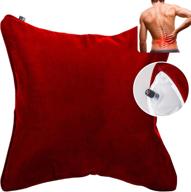 🪑 qipillow - pain relieving lumbar support throw pillows for couch, car & recliner: inflatable back support square pillow – 18x18 decorative pillows for living room (burgundy) logo