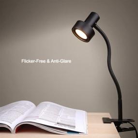 img 1 attached to 💡 O’Bright LED Clip on Light - Dimmable Bed Headboard/Desk Lamp, Metal Clamp, 5W LED, Flexible Gooseneck, Adjustable Brightness for Reading, Vintage Design - Metal Black