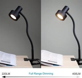 img 3 attached to 💡 O’Bright LED Clip on Light - Dimmable Bed Headboard/Desk Lamp, Metal Clamp, 5W LED, Flexible Gooseneck, Adjustable Brightness for Reading, Vintage Design - Metal Black