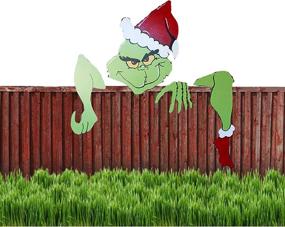 img 2 attached to 🎄 HAO Grinch Themed Outdoor and Indoor Christmas Yard Art, Garden Holiday Decoration for Walls, Frontdoors, Fireplaces, and Christmas Trees