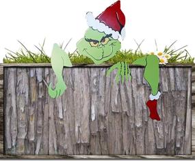 img 4 attached to 🎄 HAO Grinch Themed Outdoor and Indoor Christmas Yard Art, Garden Holiday Decoration for Walls, Frontdoors, Fireplaces, and Christmas Trees