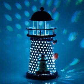 img 3 attached to 🏞️ Morning View Blue Metal Lighthouse: Color Changing LED Light & Nautical Themed Decor for Home, Rooms, and Offices