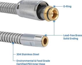 img 2 attached to 🚰 Grohe Ladylux Replacement Parts - 46092000 Kitchen Faucet Hose Replacement, Awelife Alira Sink Faucet Hose - 59-inch Pull-Out Spray, Starlight Chrome Finish