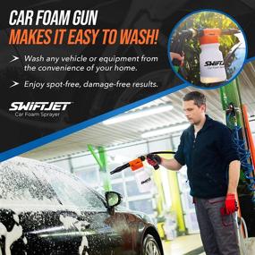 img 1 attached to Ultimate SwiftJet Garden Hose Foam Gun Sprayer Set with Microfiber Wash Mit - Adjustable Water Pressure & Soap Ratio Dial - Attaches to Any Hose for Premium Car Wash - Foam Sprayer with Wash Mit