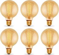 💡 vintage-inspired 6-pack edison light bulbs - g25/g80 globe shape, 60w, 2100k warm white, dimmable, e26 medium base logo