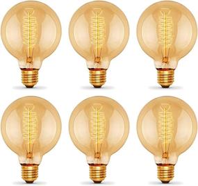 img 4 attached to 💡 Vintage-Inspired 6-Pack Edison Light Bulbs - G25/G80 Globe Shape, 60W, 2100K Warm White, Dimmable, E26 Medium Base