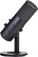 🎮 epos gaming b20 streaming microphone - usb-c computer microphone for gaming - pc & laptop connection - audio controls - compatible with pc, mac, ps4/5 - desk stand included logo