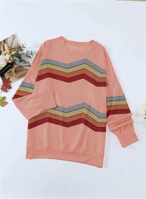 img 1 attached to 👕 Casual Crewneck Striped Soft Shirt for Women - Comfortable Teen Pullover Tops