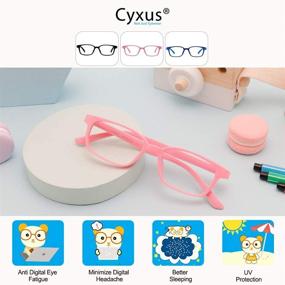 img 1 attached to 👓 Cyxus Blue Light Blocking Glasses for Kids and Teens - Anti Eye Strain, UV Protection Computer Eyeglasses for Boys and Girls