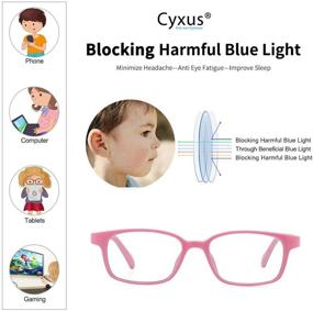 img 3 attached to 👓 Cyxus Blue Light Blocking Glasses for Kids and Teens - Anti Eye Strain, UV Protection Computer Eyeglasses for Boys and Girls