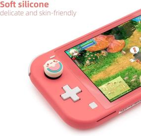 img 1 attached to 🍉 GeekShare 4PCS Cute Animal Thumb Grip Caps - Soft Silicone Joystick Covers for Nintendo Switch /OLED/ Switch Lite - Watermelon Cat & Mousse Bear