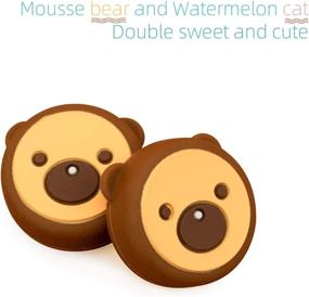 img 2 attached to 🍉 GeekShare 4PCS Cute Animal Thumb Grip Caps - Soft Silicone Joystick Covers for Nintendo Switch /OLED/ Switch Lite - Watermelon Cat & Mousse Bear