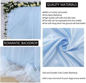 img 2 attached to 🎀 Gorgeous Blue 5ftx7ft Tulle Backdrop Curtains for Wedding Stage, Baby Shower, Birthday, and Photo Booth Backdrop - Photography Essential