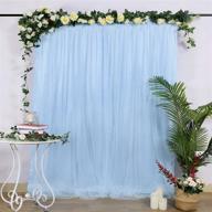 🎀 gorgeous blue 5ftx7ft tulle backdrop curtains for wedding stage, baby shower, birthday, and photo booth backdrop - photography essential logo