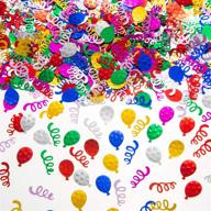 🎈 vibrant multicolor sequin balloon ribbon for happy birthday party decorations - 2 oz / 60 g logo