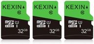 kexin 3-пак 32гб карта micro sd карты памяти microsdhc uhs-i карты памяти класса 10 высокоскоростная карта, c10, u1, емкость 32гб - 3 пакета логотип