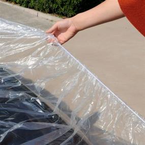 img 2 attached to 🚗 TopSoon Clear Plastic Car Cover: Disposable, Waterproof & Universal Fit - 22ft x 12ft with Elastic Band