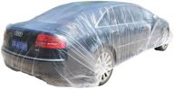 🚗 topsoon clear plastic car cover: disposable, waterproof & universal fit - 22ft x 12ft with elastic band logo