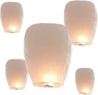 illuminew sky lanterns: biodegradable paper chinese lanterns for parties, birthdays, new years, weddings (pack of 5, white) logo