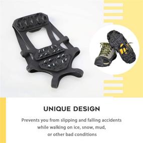 img 1 attached to ❄️ ORIENTOOLS Steel Traction Grips Cleats: Stay Safe Outdoors with Shoe & Boot Traction for Ice, Snow, and Mud (1-Pair, S/M and L/XL)