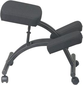 img 3 attached to 🪑 Black Metal Base Knee Chair with Casters and Memory Foam - Ergonomically Designed by Office Star