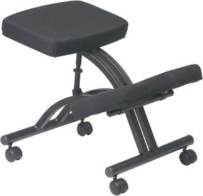 img 4 attached to 🪑 Black Metal Base Knee Chair with Casters and Memory Foam - Ergonomically Designed by Office Star